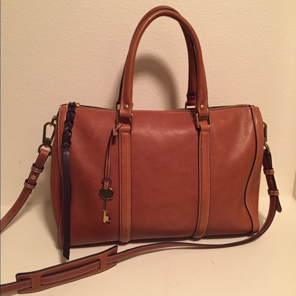 Fossil leather satchel